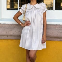 Women Y2k Fairy Babydoll Short Dress Doll Collar Bubble Puff Sleeve Cute Mini Dress Teen Girl Preppy Sundress Beachwear