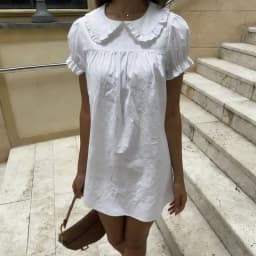 Women Y2k Fairy Babydoll Short Dress Doll Collar Bubble Puff Sleeve Cute Mini Dress Teen Girl Preppy Sundress Beachwear
