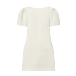 ETJ 2025 women's new products are elegant and stylish Short dress with a boat neck and short sleeves with pleats black dress