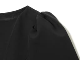 ETJ 2025 women's new products are elegant and stylish Short dress with a boat neck and short sleeves with pleats black dress