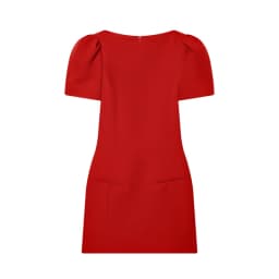 ETJ 2025 women's new products are elegant and stylish Short dress with a boat neck and short sleeves with pleats black dress