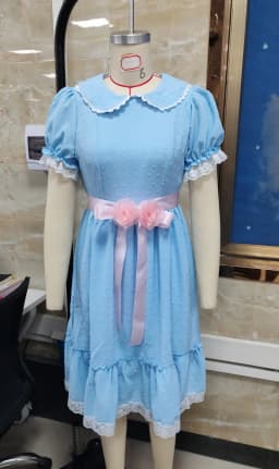 Halloween Creepy Grady Twins Costume for Women Blue Babydoll Dress Cosplay Costume Halloween Fancy Dress Y2k Party Wear
