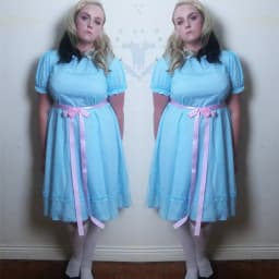 Halloween Creepy Grady Twins Costume for Women Blue Babydoll Dress Cosplay Costume Halloween Fancy Dress Y2k Party Wear