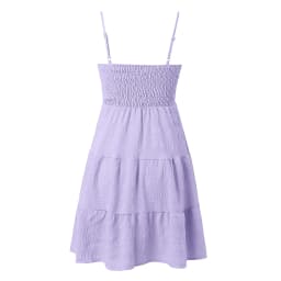 Women Strapless Backless Slip Mini Dress Sexy Lady High Elastic Waist Solid Purple Ruffle Party Dresses AXEWMFS-AXR305