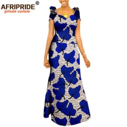 Autumn African Clothing Long Maxi Dresses for Women Short Sleeve Ankara Fabric Dashi Print Dress Plus Size Outfit A722583