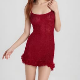 Fashion Knitwear Scoop Neck Mini Dress Sleeveless Backless Beach Holiday Hollow Dress For Women Knit See-Through Tassel Dresses