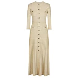 Trendy Women Knitted Midi Dress 3/4 Sleeve Button Front Pleated Slim Fit Navy Blue Elegant Casual Dress 2025