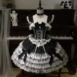 Summer Y2K Bandage Cake Dress Women Japanese Kawaii Lolita Strap Lace Bow Dress Retro Harajuku Fashion Clothing