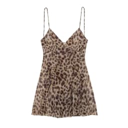 MUJER 2026 Tulle Mini Dress Woman Leopard Print Slip Dress Women Sexy Backless Short Dresses for Women Draped Party Dresses