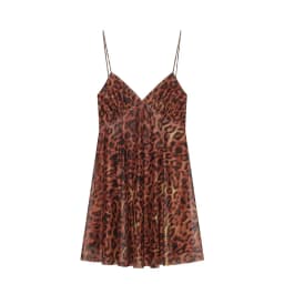 MUJER 2026 Tulle Mini Dress Woman Leopard Print Slip Dress Women Sexy Backless Short Dresses for Women Draped Party Dresses