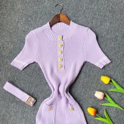 YuooMuoo 2026 Autumn Winter Women Knitted Dress Brand Fashion O-neck Buttons Bodycon Sweater Dress with Belt Lady Office Dress