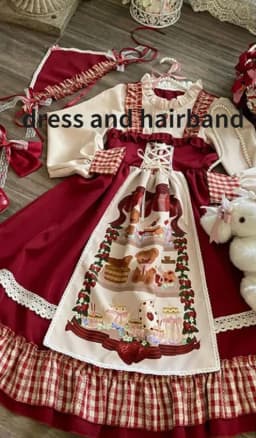 KOSAHIKI Christmas Lolita Dress Kawaii Women New Year 2026 Sweet Lace Ruffle Patchwork Puff Long Sleeve Red Princess Plaid