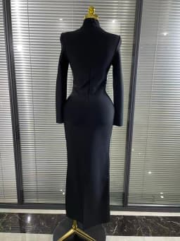 Sparkly Crystals Women Long Sleeve Sexy Bodycon Long Bandage Dress Evening Party Elegant Red Carpet Birthday Fashion Outfit
