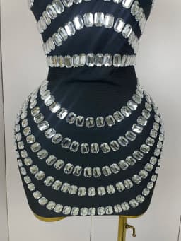 Women 2025 Sparkly Rhinestones Bodycon Strapless Mini Bandage Dress Backless Fashion Evening Party Club Luxury Birthday Dresses