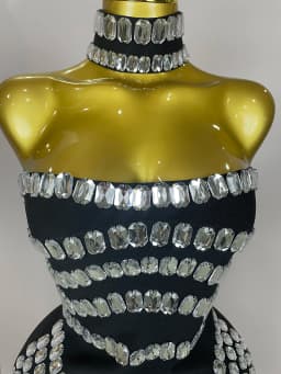 Women 2025 Sparkly Rhinestones Bodycon Strapless Mini Bandage Dress Backless Fashion Evening Party Club Luxury Birthday Dresses