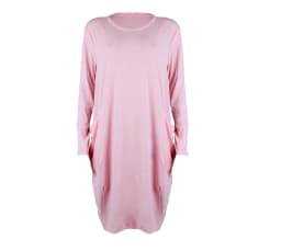 Women's Summer Casual Fashion Loose Plus Size Solid Color Multi-Color Optional Round Neck Long Sleeved Dress