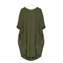 Women's Summer Casual Fashion Loose Plus Size Solid Color Multi-Color Optional Round Neck Long Sleeved Dress