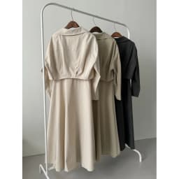 Slimming Effect Korean Style Chic New Fashionable Belted Waist Dress French Style Shirt Sleeve Long Dress for Ladies