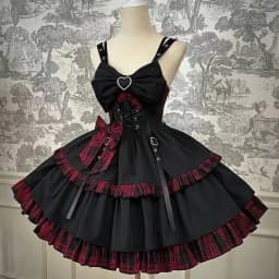 Gothic Sweet Floral Strap Lolita Dress Women Causal Y2k Party Midi Dress Beach Bow Kawaii Clothing One Piece New Dress Punk 2025