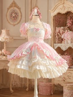 Japanese Style Lolita Strap Dress Women Sleeveless Cute Bow Lace Elegant Sweet Fairy Cosplay Party Daily Casual JSK Dresses