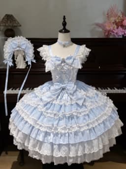 Japanese Style Lolita Strap Dress Women Sleeveless Cute Bow Lace Elegant Sweet Fairy Cosplay Party Daily Casual JSK Dresses
