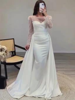Women Party Dress Long Sleeve Sequins Empire Mesh Elegant O-neck Lady Big Swing New Banquet Temperament Clothing