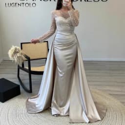 Women Party Dress Long Sleeve Sequins Empire Mesh Elegant O-neck Lady Big Swing New Banquet Temperament Clothing