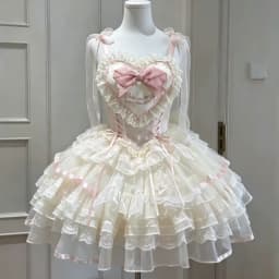 Sweet Princess Lolita Elegant Woman Party Dress Y2k Chic Bow Fairy Vintage Dress Slim Flower Lace Retro Outfits Japanese Summer