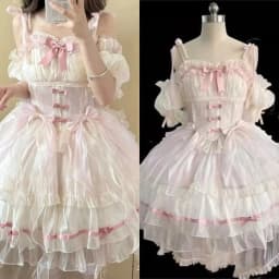 Sweet Princess Lolita Elegant Woman Party Dress Y2k Chic Bow Fairy Vintage Dress Slim Flower Lace Retro Outfits Japanese Summer