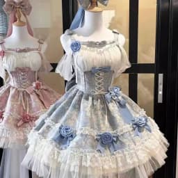 Sweet Princess Lolita Elegant Woman Party Dress Y2k Chic Bow Fairy Vintage Dress Slim Flower Lace Retro Outfits Japanese Summer