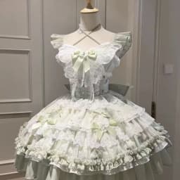 Sweet Princess Lolita Elegant Woman Party Dress Y2k Chic Bow Fairy Vintage Dress Slim Flower Lace Retro Outfits Japanese Summer