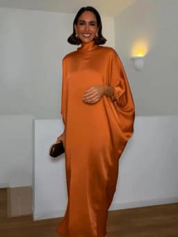 Loose Pleated Long Dress Women Elegant V-neck Batwing Sleeve Female Party Dresses 2026 Summer Lady Chic Solid Evening Robes