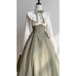 Vintage Bow Midi Dress Women Harajuku Lolita Ruffles Patchwork Bandage Dresses Elegant Stand Long Sleeve Bodycon A Line Vestidos