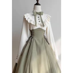 Vintage Bow Midi Dress Women Harajuku Lolita Ruffles Patchwork Bandage Dresses Elegant Stand Long Sleeve Bodycon A Line Vestidos