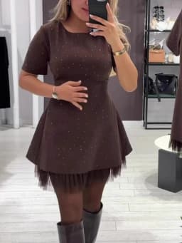 Summer Black Casual Dress Women's New Round Neck Short Sleeve Hot Diamond Slim Fit Lace Dress Holiday Party Mini Dresses Robe