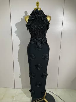 High Quality Birthday Party Dresses Black Red Beaded Flower Mesh Patchwork Long Bandage Dress Celebirty Prom Evening Club Wear