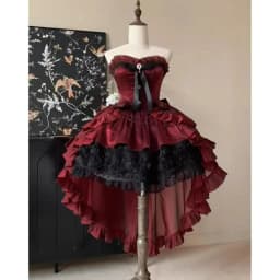 Victorian Sweet Elegant Lolita Dress Women Vintage Gothic Bow Ruffles Rose Trailing Princess Dress Y2k Cute Evening Party Dress