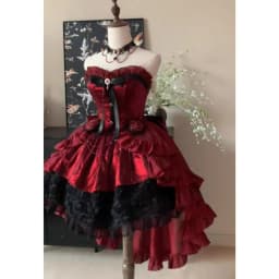Victorian Sweet Elegant Lolita Dress Women Vintage Gothic Bow Ruffles Rose Trailing Princess Dress Y2k Cute Evening Party Dress