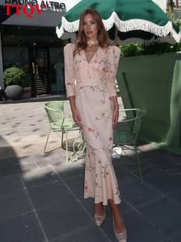 TTQV Sexy Loose Print Women's Dress 2026 Summer V-Neck Long Sleeve Ankle Length Dresses Elegant Classic High Waist Female Dress