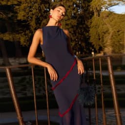 Chic Sleeveless Patchwork Contrasting Tassel Decoration Maxi Dress Backless Chiffon Hem A Line Dresses Evening Party Minimalist