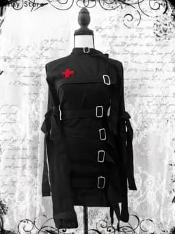 Gothic Dark 2000s Aesthetic Women's Dress Subculture Vintage Cross-shaped Metal Fastener Long-sleeved Harajuku Japanese Dresses