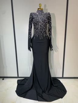 Women Sexy Long Sleeve Luxury Diamonds Maxi Long Bodycon Dresses Celebrity Elegant Red Carpet Show Evening Party Birthday Dress