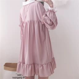 KOSAHIKI 2026 Summer Cute Dress Women Harajuku Pink Ladies Ruffle Lace Patch Kawaii Dresses Lolita Cosplay Sweet Loose Vestidos
