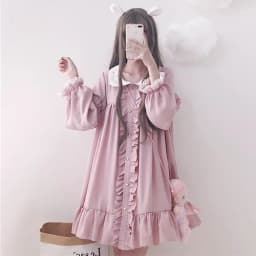 KOSAHIKI 2026 Summer Cute Dress Women Harajuku Pink Ladies Ruffle Lace Patch Kawaii Dresses Lolita Cosplay Sweet Loose Vestidos