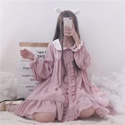 KOSAHIKI 2026 Summer Cute Dress Women Harajuku Pink Ladies Ruffle Lace Patch Kawaii Dresses Lolita Cosplay Sweet Loose Vestidos