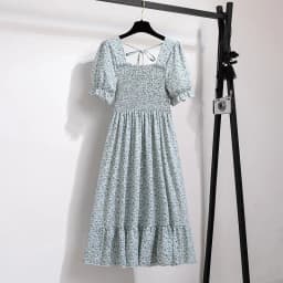 Spring Summer Elastic Waist Chiffon Dress Women Casual Dresses Fashion Female  Vestidos Short Sleeve Pleated A-line Dresses