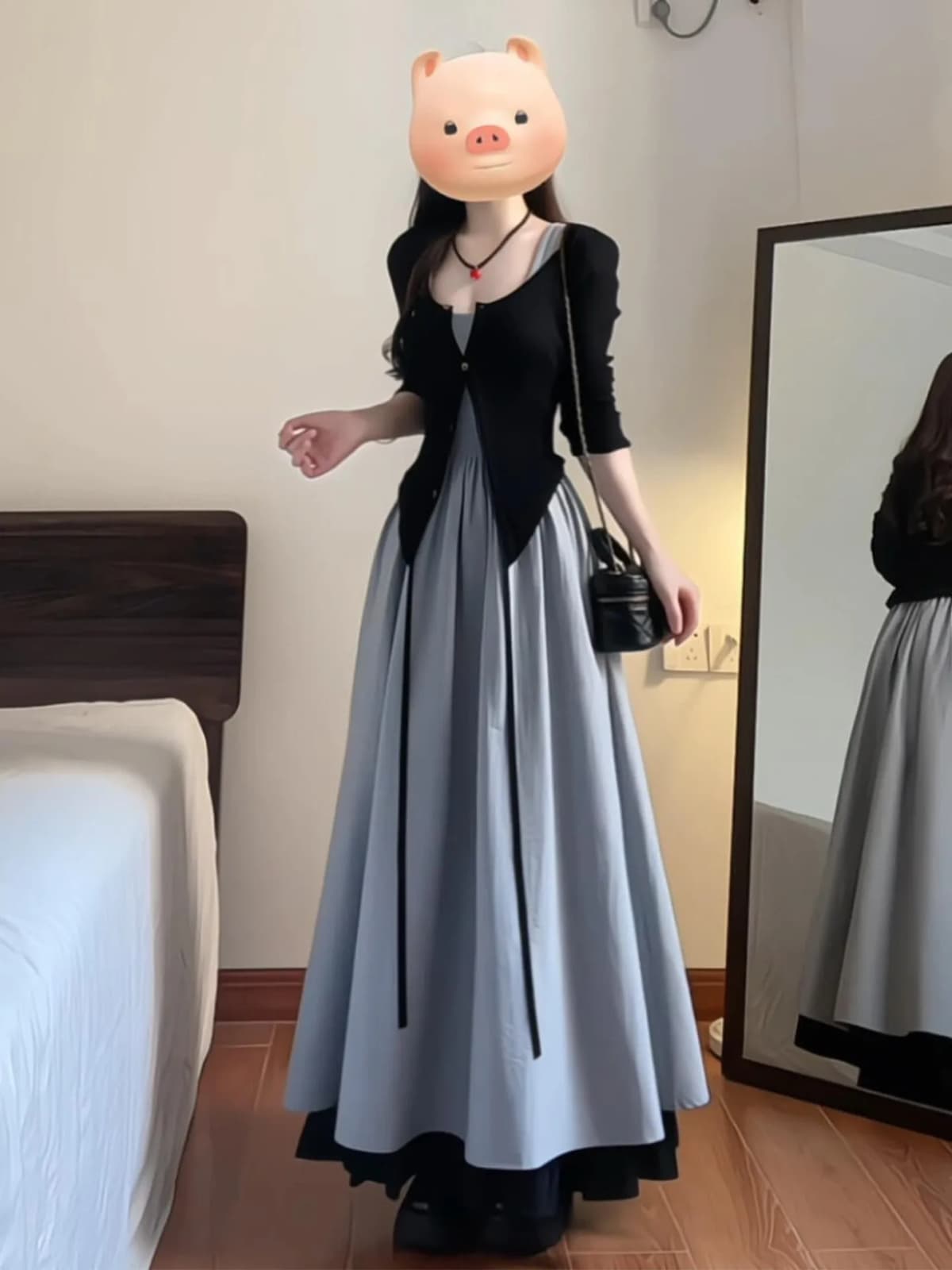 Elegant High-Waisted Long Dress Set Women's Style A-Line Skirt French Country Pure Color Cotton Linen Polyester Blend Summer