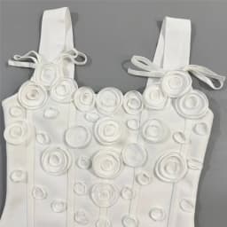 New Arrival Women Summer Fashion 3D Flowers Tassel Mini Bodycon Bandage Sleeveless Casual Party Dress