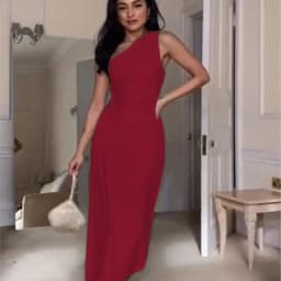 HH Fashion Elegant Female One Shoulder Ruffled Slim Long Dress Women Summer Sexy Waist Hollow Out Backless Sleeveless Dress