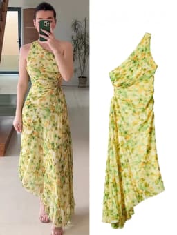 HH Fashion Elegant Female One Shoulder Ruffled Slim Long Dress Women Summer Sexy Waist Hollow Out Backless Sleeveless Dress